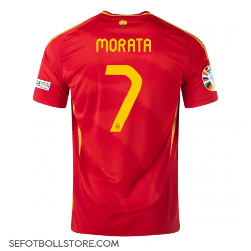 Spanien Alvaro Morata #7 Replika Hemmatröja EM 2024 Kortärmad